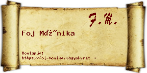Foj Mónika névjegykártya